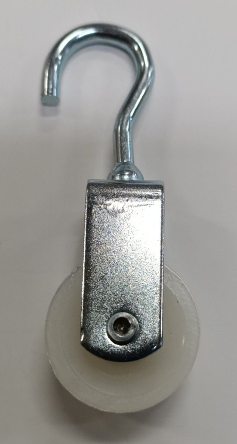 Carrucola nylon mm 30 supporto a gancio aperto in acciaio zincato