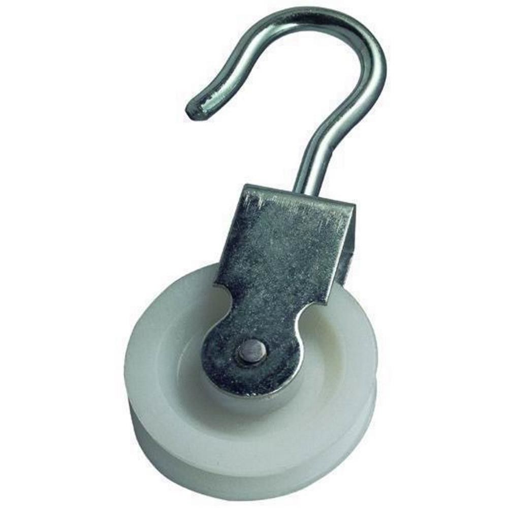Carrucola nylon mm 40 supporto a gancio aperto in acciaio zincato