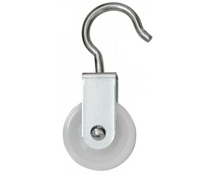 Carrucola nylon mm 50 supporto girevole con gancio aperto in acciaio zincato