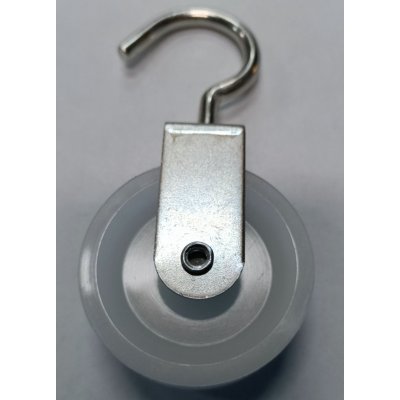 Carrucola nylon mm 50 supporto girevole con gancio aperto in acciaio zincato