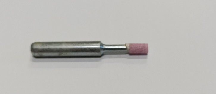 Mola abrasiva CILINDRICA mm  4 x  8 gambo mm 6 al corindone rosa