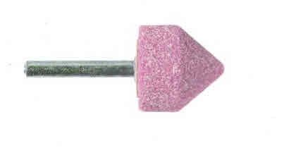 Mola abrasiva CILINDRICA+PUNTA mm  8 x 10 gambo mm 6 al corindone rosa