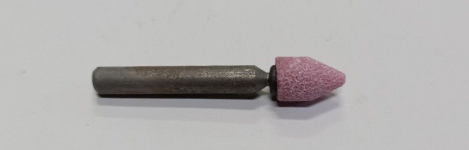 Mola abrasiva CILINDRICA+PUNTA mm 10 x 15 gambo mm 6 al corindone rosa
