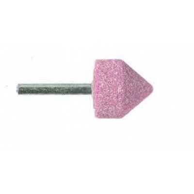 Mola abrasiva CILINDRICA+PUNTA mm 15 x 25 gambo mm 6 al corindone rosa