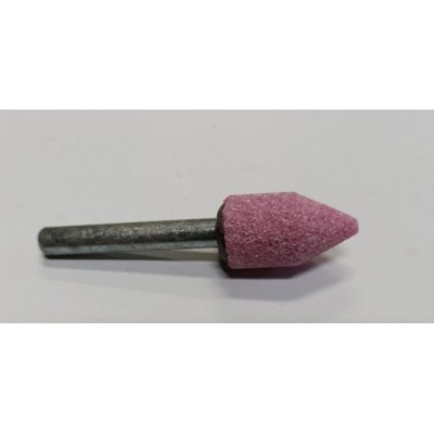Mola abrasiva CILINDRICA+PUNTA mm 15 x 25 gambo mm 6 al corindone rosa
