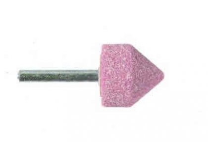 Mola abrasiva CILINDRICA+PUNTA mm 25 x 25 gambo mm 6 al corindone rosa