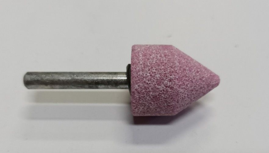 Mola abrasiva CILINDRICA+PUNTA mm 25 x 25 gambo mm 6 al corindone rosa