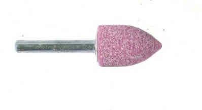 Mola abrasiva A PERA mm  5 x 10 gambo mm 6 al corindone rosa