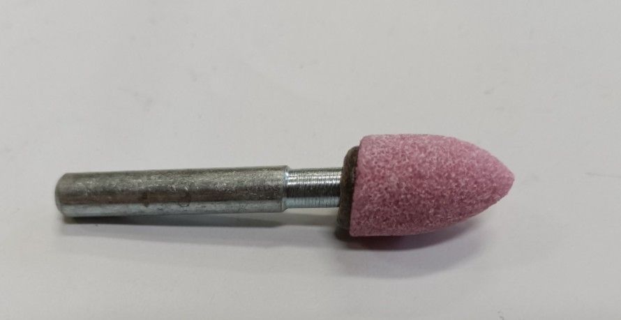 Mola abrasiva A PERA mm 12 x 20 gambo mm 6 al corindone rosa