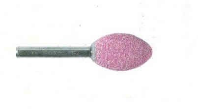 Mola abrasiva ad OLIVA mm 20 x 30 gambo mm 6 al corindone rosa