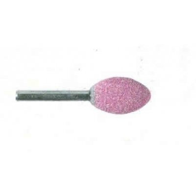 Mola abrasiva ad OLIVA mm 20 x 30 gambo mm 6 al corindone rosa