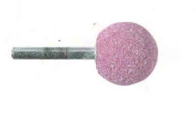 Mola abrasiva  a SFERA diametro mm 10 gambo mm 6 al corindone rosa