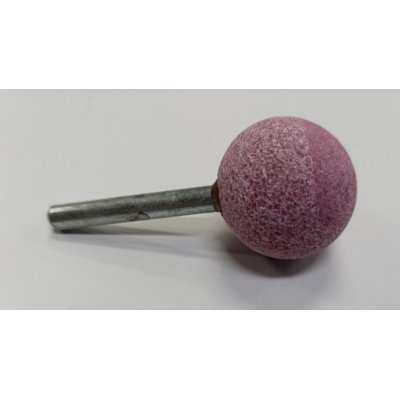 Mola abrasiva a SFERA diametro mm 30 gambo mm 6 al corindone rosa