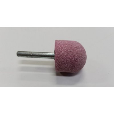 Mola abrasiva SEMISFERA mm 30 x 30 gambo mm 6 al corindone rosa
