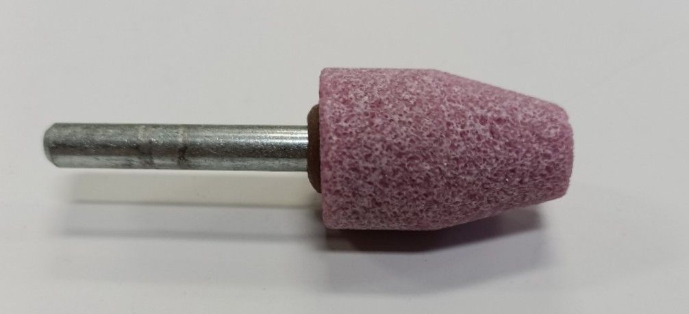 Mola abrasiva CILINDRICA+CONO mm 20 x 30 gambo mm 6 al corindone rosa