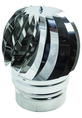 Aspiratore eolico base tonda d. 12 cm acciaio inox