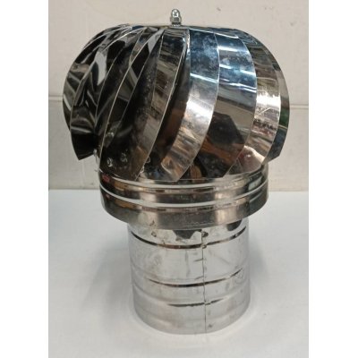 Aspiratore eolico base tonda d. 12 cm acciaio inox