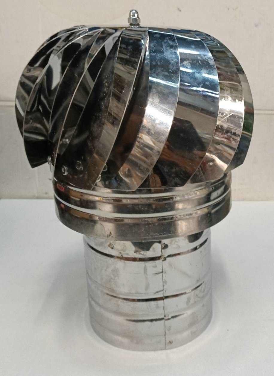 Aspiratore eolico base tonda d. 12 cm acciaio inox