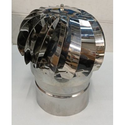 Aspiratore eolico base tonda d. 16 cm acciaio inox