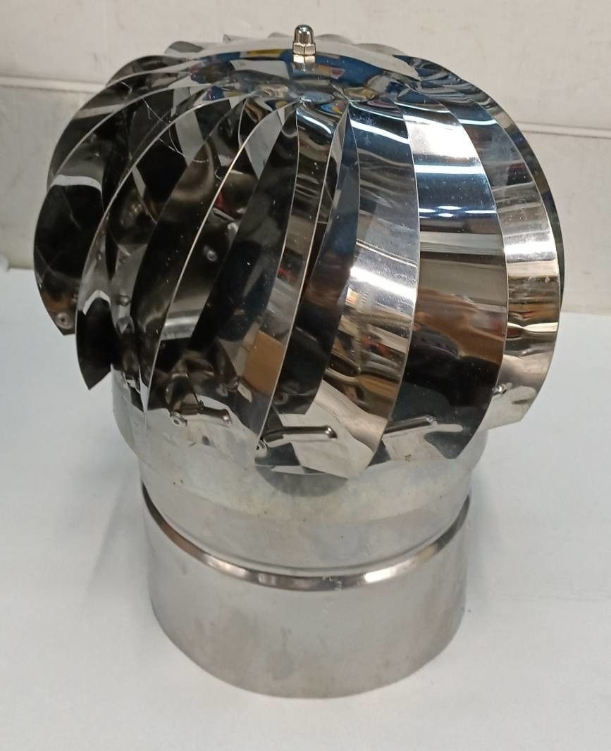 Aspiratore eolico base tonda d. 16 cm acciaio inox