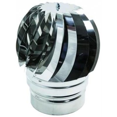 Aspiratore eolico base tonda d. 20 cm acciaio inox