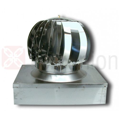 Aspiratore eolico base quadrata 37 x 37 cm in acciaio inox