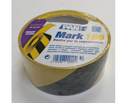Nastro segnaletico adesivo Giallo/Nero mm 50 x mt 33