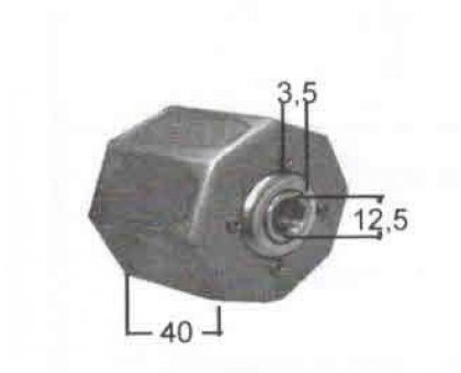Calotta ottagonale con cuscinetto in metallo per rulli tapparelle ottagonali