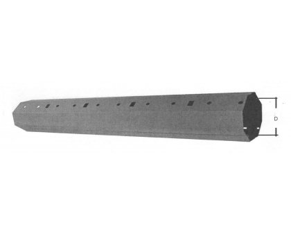 Rullo ottagonale liscio mm 60 lunghezza cm 300 spessore 6/10
