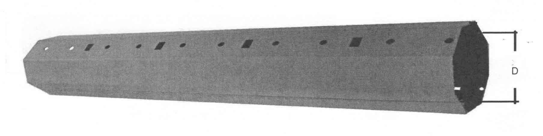 Rullo ottagonale liscio mm 60 lunghezza cm 200 spessore 6/10