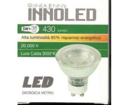 Lampada dicroica LED attacco GU10 5 w vetro
