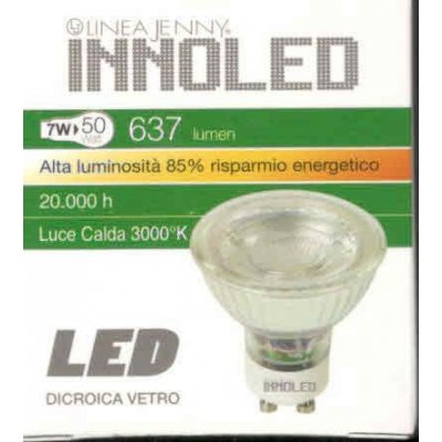 Lampada dicroica LED attacco GU10 7 w vetro