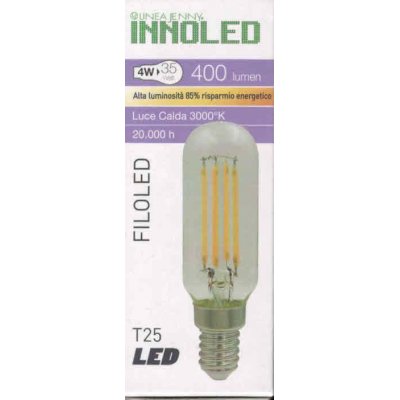 Lampadina FILOLED TUBOLARE 4w E14 Luce calda 3000K
