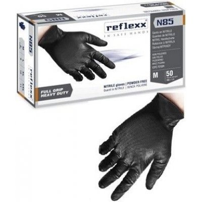 Guanti in nitrile REFLEXX N85 conf. pz 50 senza polvere per usi pesanti