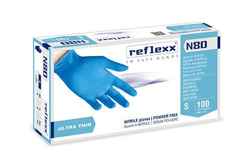 Guanti monouso in nitrile N80 Reflexx conf. 100 pz ambidestri