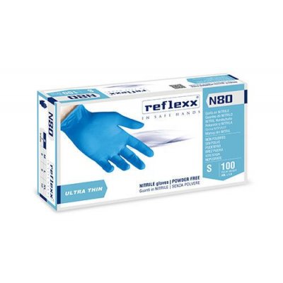 Guanti monouso in nitrile N80 Reflexx conf. 100 pz ambidestri