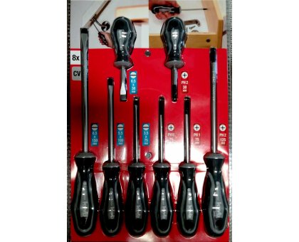 Serie 8 pezzi cacciaviti taglio-croce KWB 141195