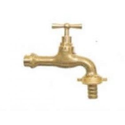 Rubinetto portagomma da 1/2' in ottone lucido maniglia TI