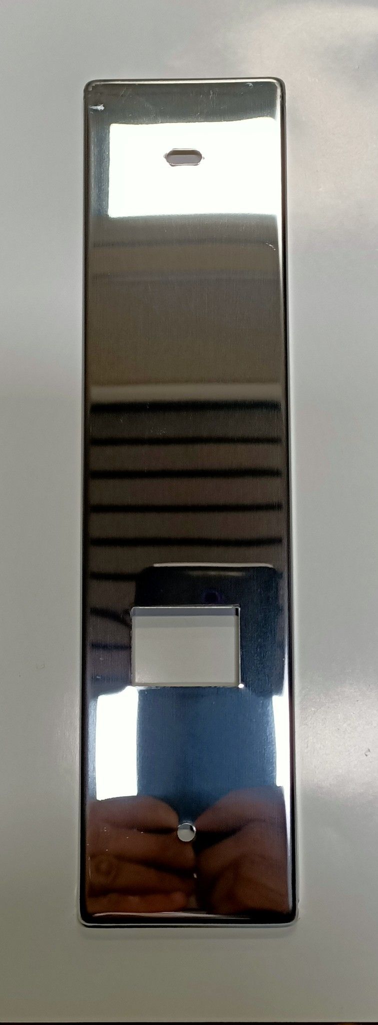 Placca per avvolgitore UNI interasse mm 184 in acciaio INOX