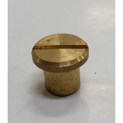 Dado cieco ottone cilindrico filetto mm 5 testa piana taglio cacciavite