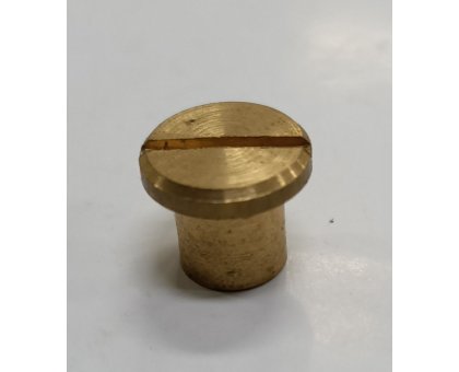 Dado cieco ottone cilindrico filetto mm 5 testa piana taglio cacciavite