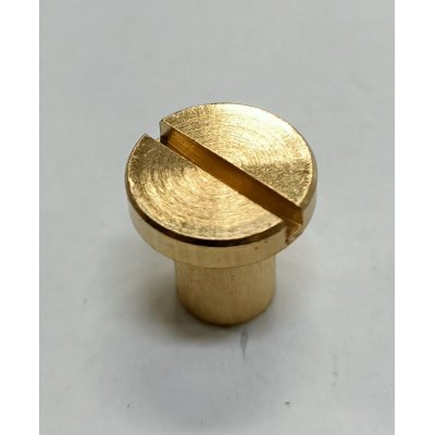 Dado cieco ottone cilindrico filetto mm 6 testa piana taglio cacciavite