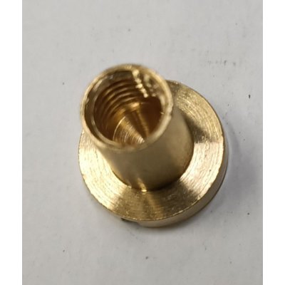 Dado cieco ottone cilindrico filetto mm 6 testa piana taglio cacciavite