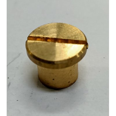Dado cieco ottone cilindrico filetto mm 8 testa piana taglio cacciavite