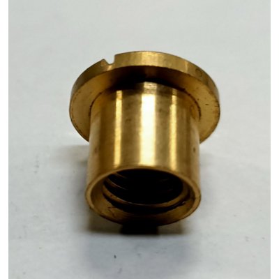 Dado cieco ottone cilindrico filetto mm 8 testa piana taglio cacciavite