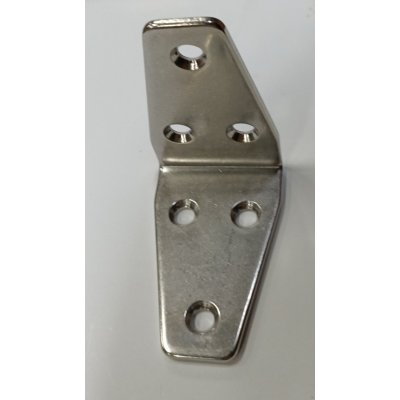 Lastrina ad angolo robusta INOX A2 mm 56 x 56 a 3 fori spessore mm 3