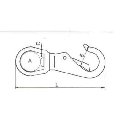 Moschettone girevole INOX A4 con anello grande mm 120x21