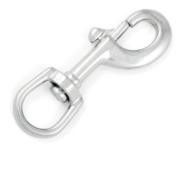 Moschettone INOX A4 con anello girevole e apertura a pistone mm 62