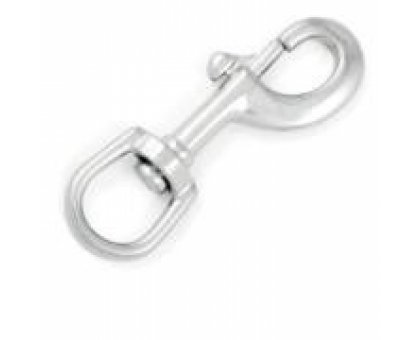 Moschettone INOX A4 con anello girevole e apertura a pistone mm 62