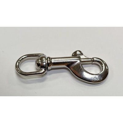 Moschettone INOX A4 con anello girevole e apertura a pistone mm 62